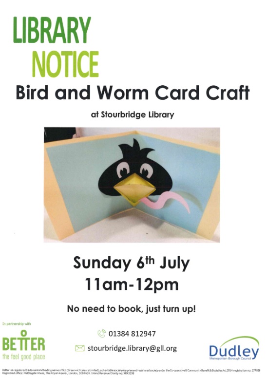 Stourbridge Library - Bird and Worm Card Craft